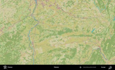 Vienne. OpenStreetMap İnsani Yardım Stili Haritasında Fransa 'nın idari alanı