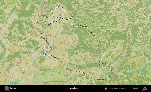 Vaucluse. OpenStreetMap İnsani Haritada Fransa 'nın idari alanının ana hatları
