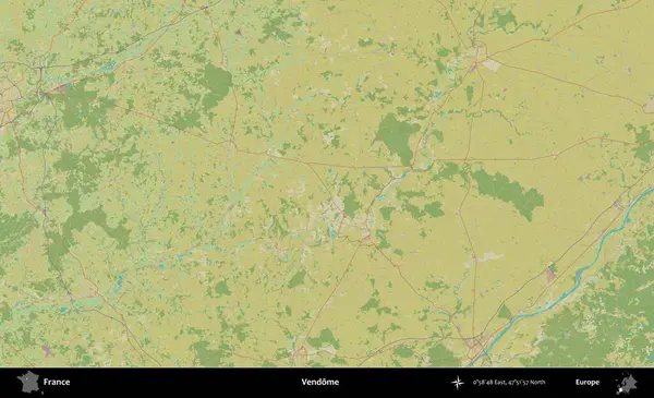 Vendome. OpenStreetMap İnsani Yardım Stili Haritasında Fransa 'nın idari alanı