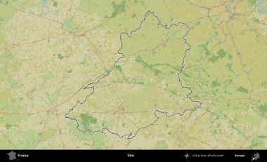 Vire. OpenStreetMap İnsani Haritada Fransa 'nın idari alanının ana hatları