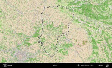Aisne. OpenStreetMap Fransız stili haritasında Fransa 'nın idari bölgesinin ana hatları belirlendi