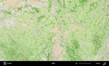 Allier. OpenStreetMap Fransız stili haritasında Fransa 'nın idari alanı