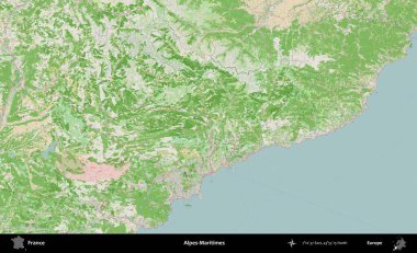 Alpes-Maritimes. OpenStreetMap Fransız stili haritasında Fransa 'nın idari alanı