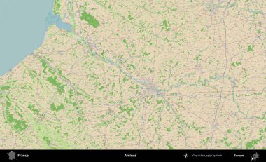 Amiens. OpenStreetMap Fransız stili haritasında Fransa 'nın idari alanı