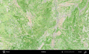Ardeche. OpenStreetMap Fransız stili haritasında Fransa 'nın idari alanı