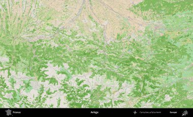 Ariege. OpenStreetMap Fransız stili haritasında Fransa 'nın idari alanı