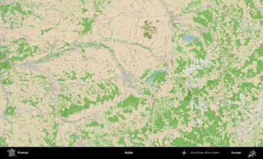 Aube. OpenStreetMap Fransız stili haritasında Fransa 'nın idari alanı