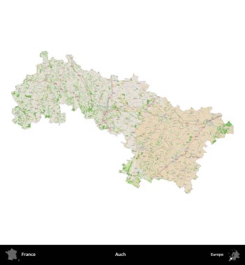 Aahhh. Fransa 'nın idari bölgesi bir OpenStreetMap Fransız tarzı haritada beyazda izole edildi