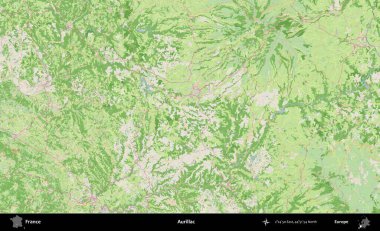 Aurillac. OpenStreetMap Fransız stili haritasında Fransa 'nın idari alanı