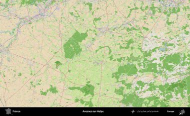Avesnes-sur-Helpe. OpenStreetMap Fransız stili haritasında Fransa 'nın idari alanı