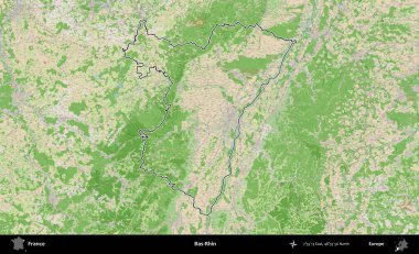 Bas-Rhin. OpenStreetMap Fransız stili haritasında Fransa 'nın idari bölgesinin ana hatları belirlendi