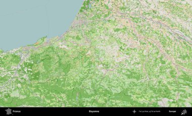 Bayonne. OpenStreetMap Fransız stili haritasında Fransa 'nın idari alanı