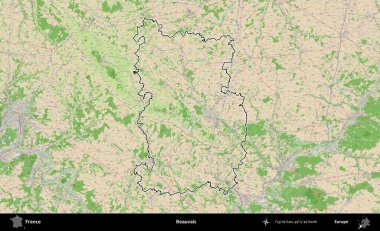 Beauvais. OpenStreetMap Fransız stili haritasında Fransa 'nın idari bölgesinin ana hatları belirlendi