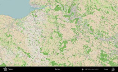 Bernay. OpenStreetMap Fransız stili haritasında Fransa 'nın idari alanı