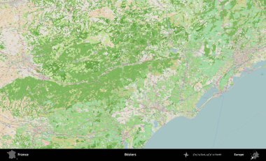 Beziers. OpenStreetMap Fransız stili haritasında Fransa 'nın idari alanı