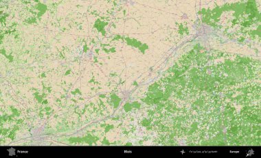 Blois. OpenStreetMap Fransız stili haritasında Fransa 'nın idari alanı
