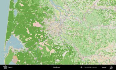 Bordo şarabı. OpenStreetMap Fransız stili haritasında Fransa 'nın idari alanı