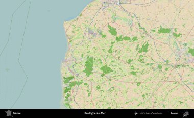 Boulogne-sur-Mer. OpenStreetMap Fransız stili haritasında Fransa 'nın idari alanı