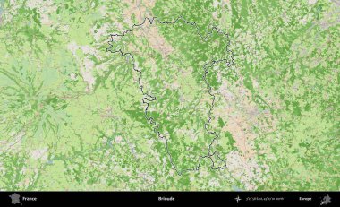 Gelin hanım. OpenStreetMap Fransız stili haritasında Fransa 'nın idari bölgesinin ana hatları belirlendi