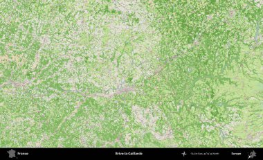 Brive-la-Gaillarde. OpenStreetMap Fransız stili haritasında Fransa 'nın idari alanı