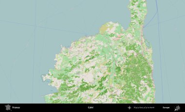Calvi. OpenStreetMap Fransız stili haritasında Fransa 'nın idari alanı