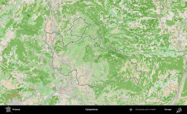 Marangozlar. OpenStreetMap Fransız stili haritasında Fransa 'nın idari bölgesinin ana hatları belirlendi