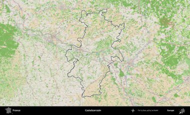 Castelsarrasin. OpenStreetMap Fransız stili haritasında Fransa 'nın idari bölgesinin ana hatları belirlendi