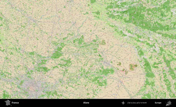Aisne. OpenStreetMap Fransız stili haritasında Fransa 'nın idari alanı