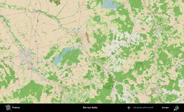 Bar-sur-Aube. OpenStreetMap Fransız stili haritasında Fransa 'nın idari alanı