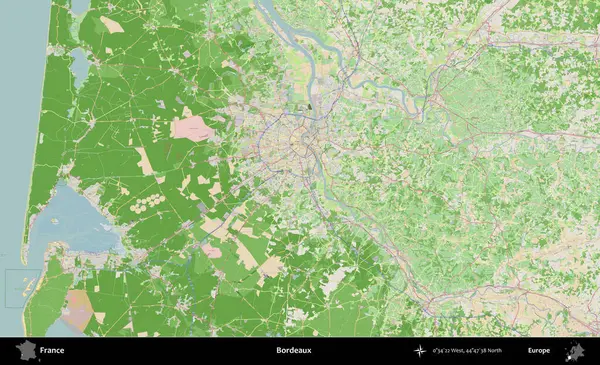 Bordo şarabı. OpenStreetMap Fransız stili haritasında Fransa 'nın idari alanı