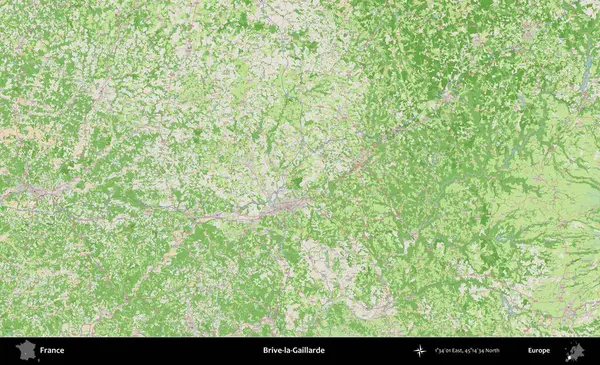 Brive-la-Gaillarde. OpenStreetMap Fransız stili haritasında Fransa 'nın idari alanı