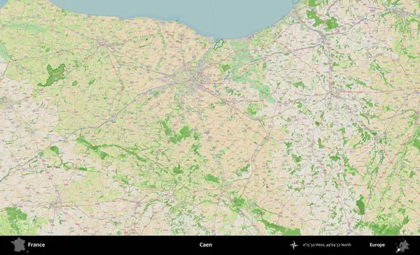 Caen. OpenStreetMap Fransız stili haritasında Fransa 'nın idari alanı