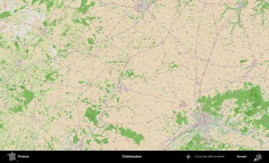 Chateaudun. OpenStreetMap Fransız stili haritasında Fransa 'nın idari alanı