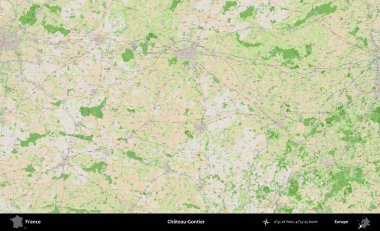 Şato-Gontier. OpenStreetMap Fransız stili haritasında Fransa 'nın idari alanı