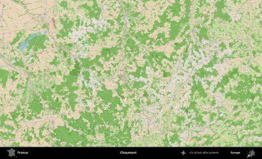 Chaumont. OpenStreetMap Fransız stili haritasında Fransa 'nın idari alanı