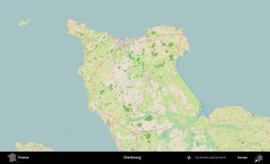 Cherbourg 'da. OpenStreetMap Fransız stili haritasında Fransa 'nın idari alanı