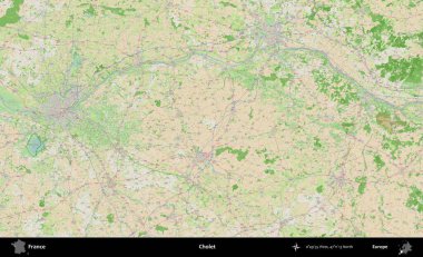 Cholet. OpenStreetMap Fransız stili haritasında Fransa 'nın idari alanı