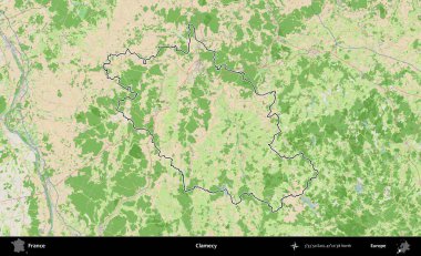 İstiridye. OpenStreetMap Fransız stili haritasında Fransa 'nın idari bölgesinin ana hatları belirlendi