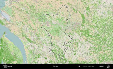 Konyak mı? OpenStreetMap Fransız stili haritasında Fransa 'nın idari bölgesinin ana hatları belirlendi