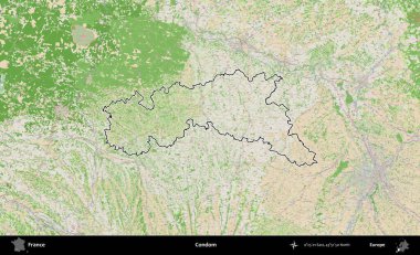 Prezervatif. OpenStreetMap Fransız stili haritasında Fransa 'nın idari bölgesinin ana hatları belirlendi