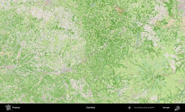 Correze. OpenStreetMap Fransız stili haritasında Fransa 'nın idari alanı