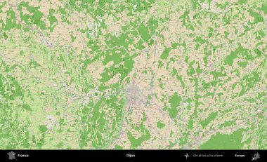 Dijon. OpenStreetMap Fransız stili haritasında Fransa 'nın idari alanı