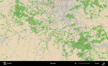 Essonne. OpenStreetMap Fransız stili haritasında Fransa 'nın idari alanı