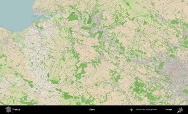 Eure. OpenStreetMap Fransız stili haritasında Fransa 'nın idari alanı