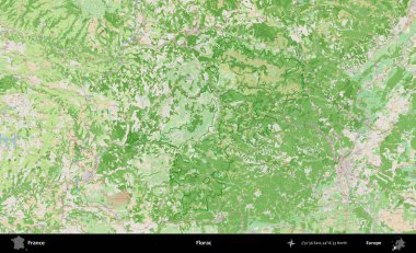 Florac. OpenStreetMap Fransız stili haritasında Fransa 'nın idari alanı