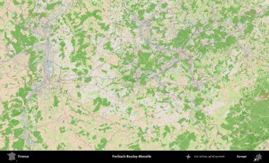 Forbach-Boulay-Moselle. OpenStreetMap Fransız stili haritasında Fransa 'nın idari alanı