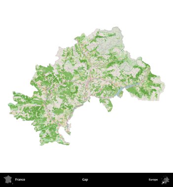 Boşluk. Fransa 'nın idari bölgesi bir OpenStreetMap Fransız tarzı haritada beyazda izole edildi