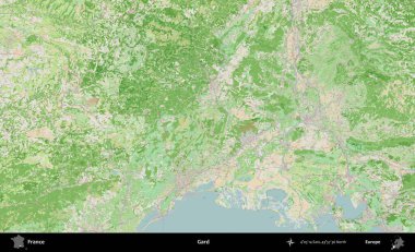 Gard. OpenStreetMap Fransız stili haritasında Fransa 'nın idari alanı