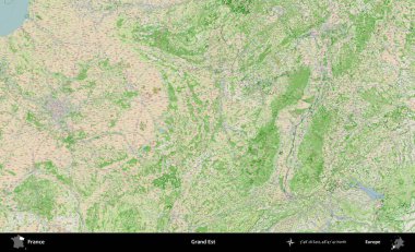 Grand Est. OpenStreetMap Fransız stili haritasında Fransa 'nın idari alanı