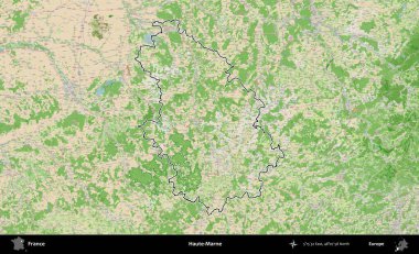 Haute-Marne. OpenStreetMap Fransız stili haritasında Fransa 'nın idari bölgesinin ana hatları belirlendi